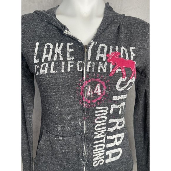 Blue 84 Women's Gray Zip Up Sweatshirt Hoodie Size Small S Lake Tahoe California - Picture 2 of 9